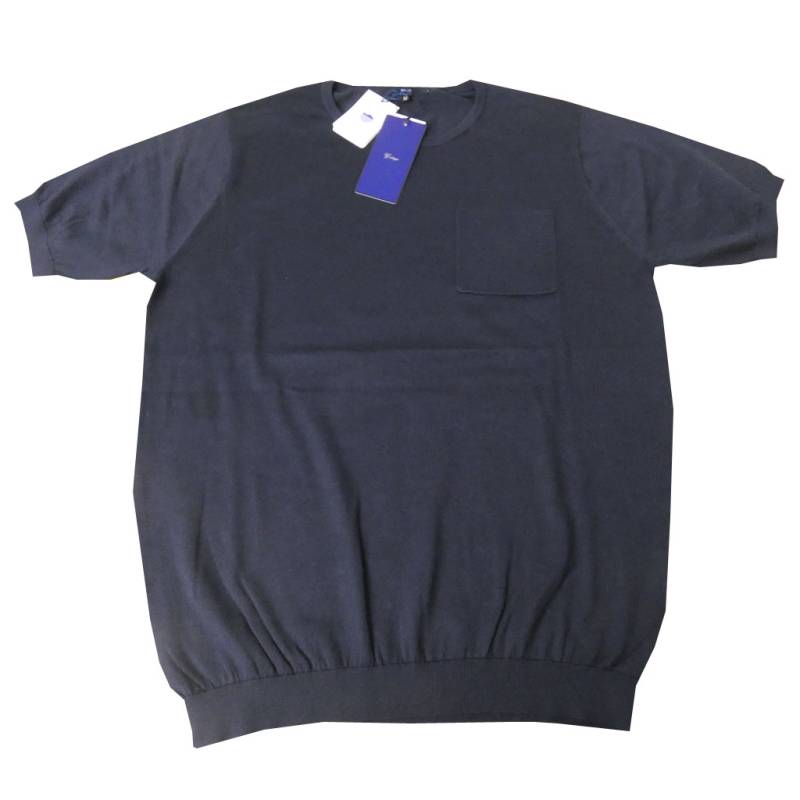 ジーステージ(G-stage) 半袖セーター メンズ 春夏 コットン ネイビー 4010   Lサイズ