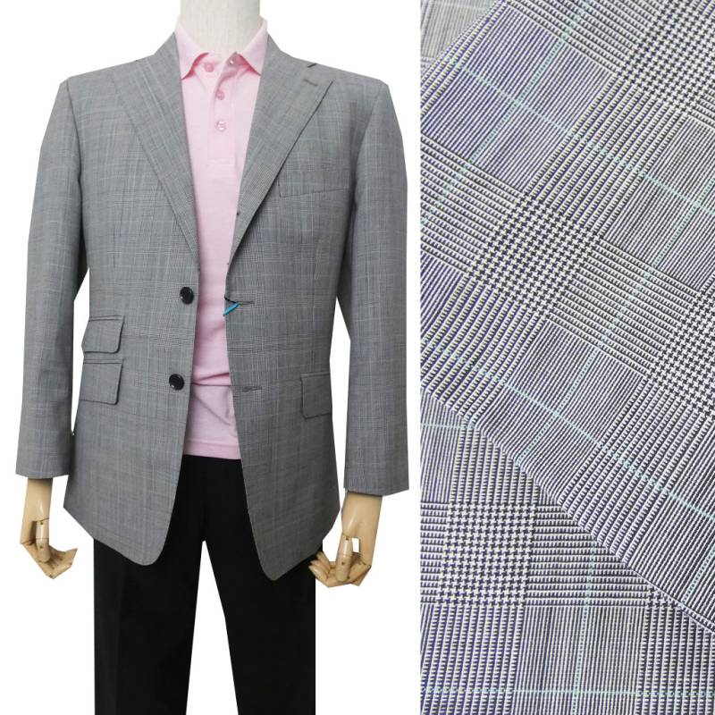 ジャケット メンズ 春夏秋 3つボタン セオドール(Theo Dore) 段返り三つボタン グレンチェック オーバーペン ライトグリーン 0815 A3 A4 A5 A6 AB5 AB6 BB4