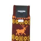 レノマ パリス(renoma PARIS) ソックス 靴下 トナカイ 赤茶×黄×オレンジ　R08  25〜27cm|その他|小物その他