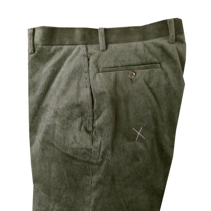 スラックス メンズ 秋冬春 ノータック コーデュロイ パンツ ストレッチ ハイバセロン (HAI-VASERON) カーキ系 0043 82cm 85cm 88cm 