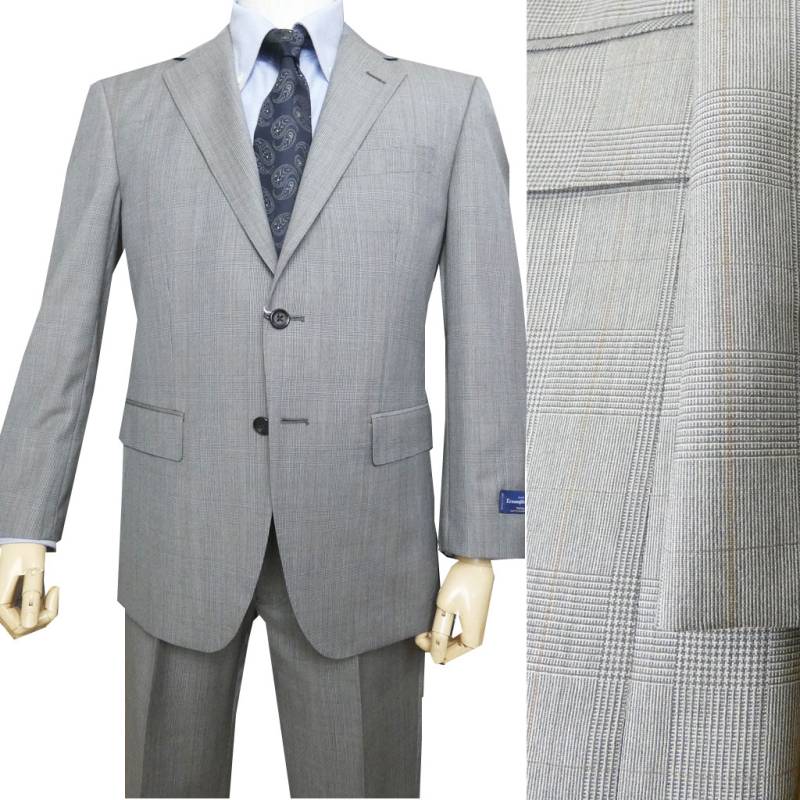 エルメネジルド ゼニア(Ermenegildo Zegna) スーツ メンズ 春夏 シングルスーツ 2つボタン ビジネススーツ グレンチェック オーバーペンチェック 2952 AB5サイズ