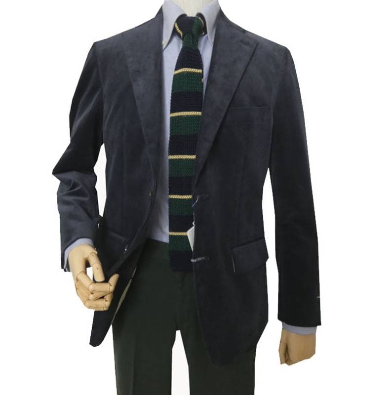 コーデュロイ ジャケット メンズ 秋冬 2つボタン スタンリーブラッカー(stanley blacker) ネイビー 紺 0482 ABL