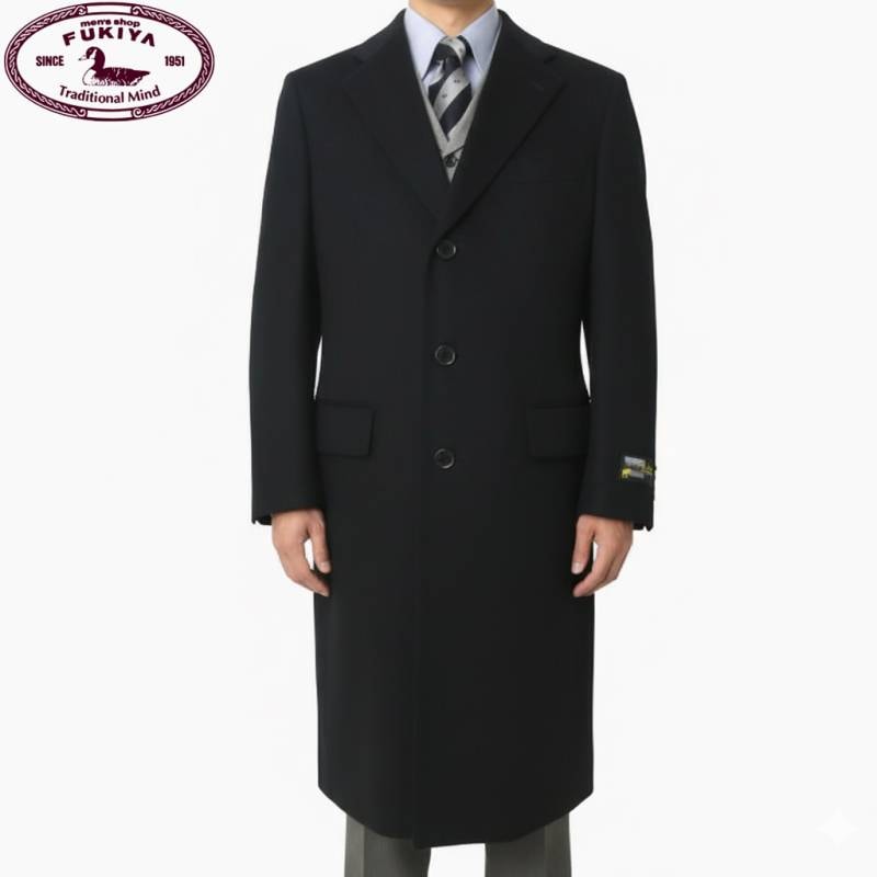 オックスフォードクラシック(OXFORD CLASSIC) 秋冬 カシミヤ100% チェスターコート ネイビー メンズ  0788 M L LL 