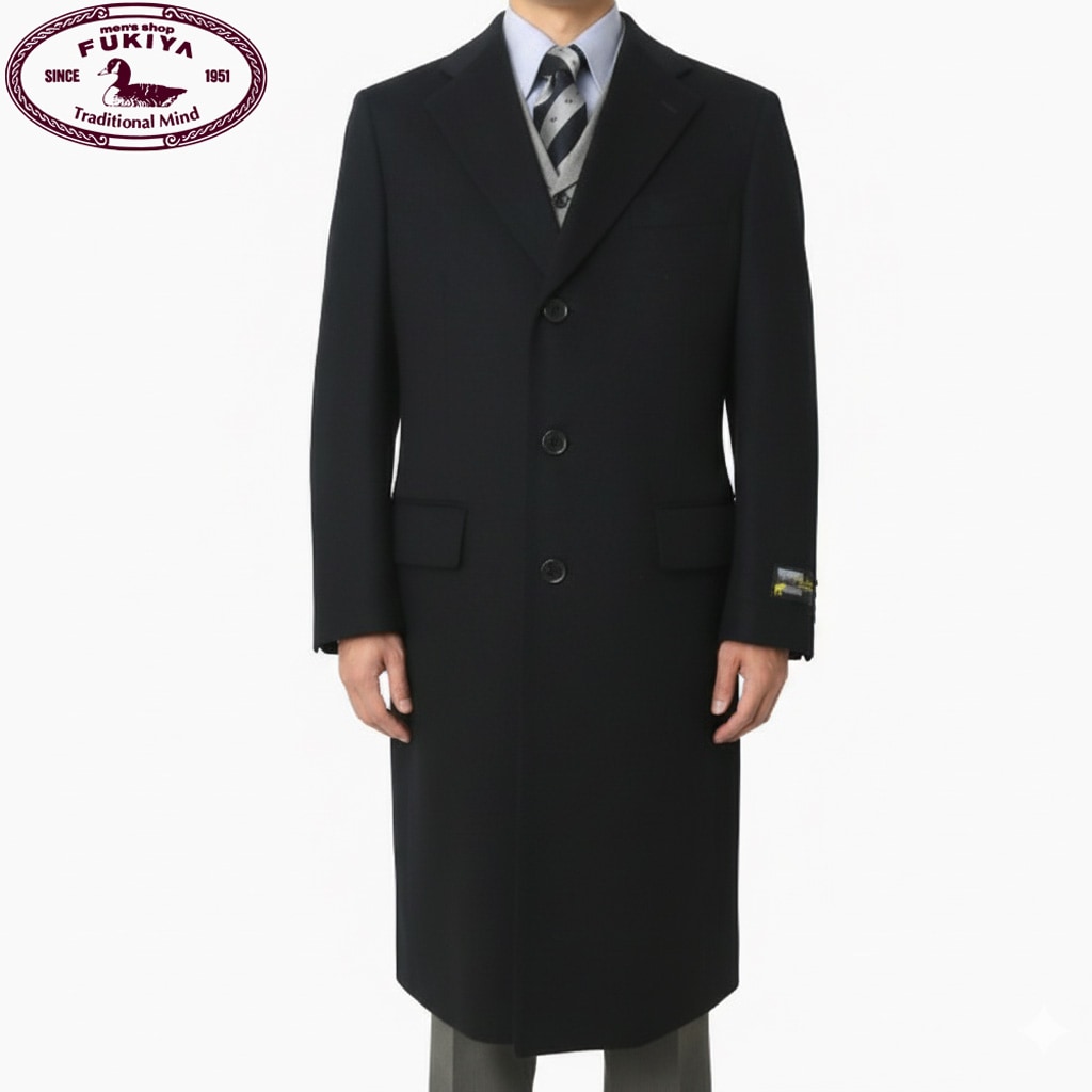 オックスフォードクラシック(OXFORD CLASSIC) 秋冬 カシミヤ100% チェスターコート ネイビー メンズ  0788  M L LL 