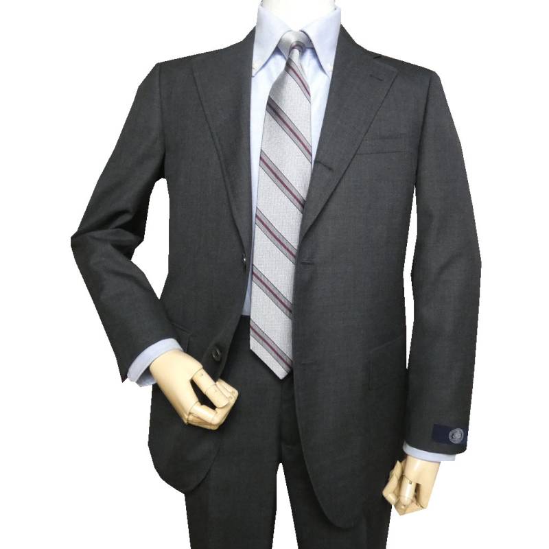 ジェイプレス (J.PRESS) スーツ メンズ 春夏 シングルスーツ 3つボタン トラッド 新1型 段返り三つボタン ビジネススーツ 無地 NEW AUTHENTIC MODEL チャコールグレー A6 AB7