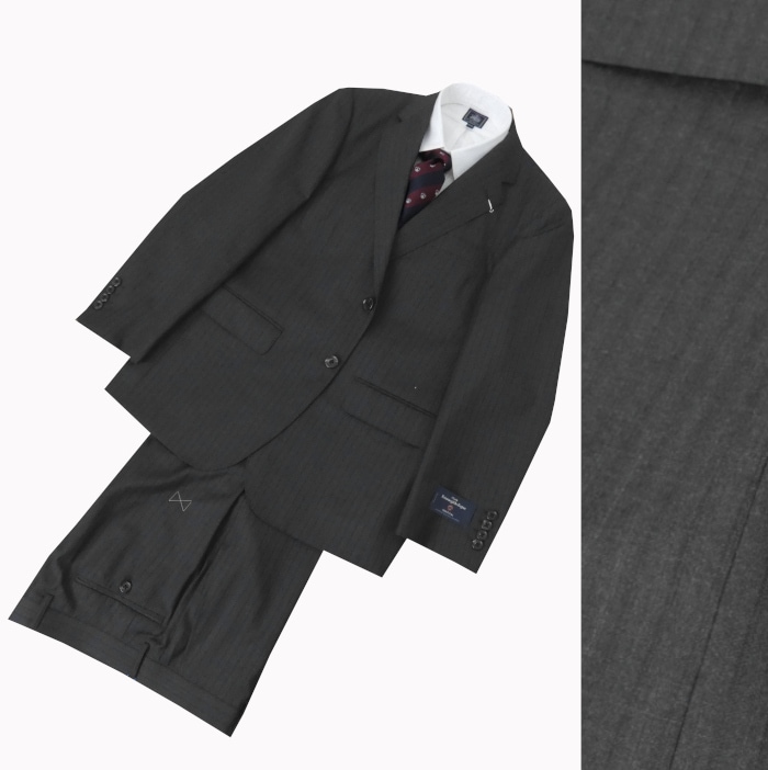 エルメネジルド ゼニア(Ermenegildo Zegna) スーツ メンズ 春夏 シングルスーツ 2つボタン ビジネススーツ ストライプ チャコールグレー 2818 AB4 BB4