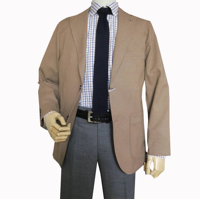 ジャケット メンズ オールシーズン 2つボタン アンコンジャケット スタンリーブラッカー(stanley blacker) ブラウン系 5352 XLサイズ