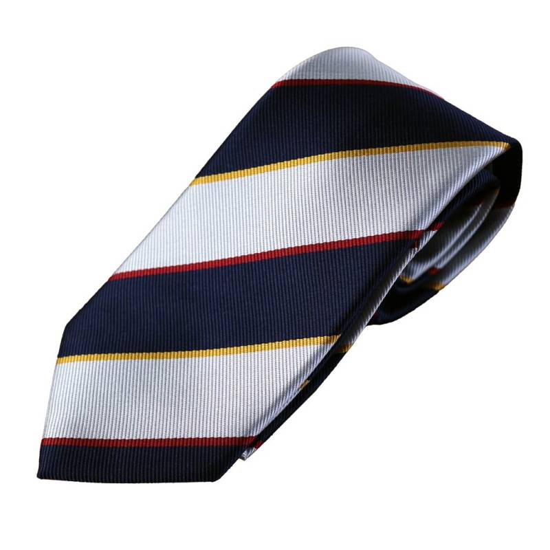 ネクタイ レジメンタル メンズ ビジネス おしゃれ ギフト 人気 マークス(MARKS) シルク100% ネイビー×シルバー×イエロー×レッド omt18