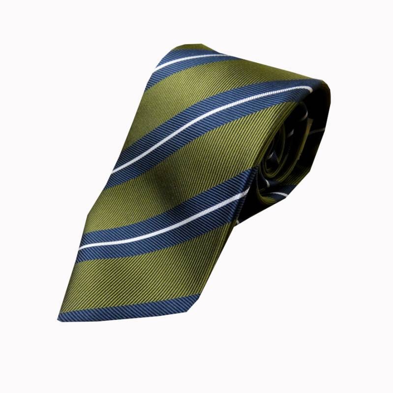 ネクタイ レジメンタル メンズ ビジネス おしゃれ ギフト 人気 マークス(MARKS) シルク100% カーキ×ネイビー×ホワイト omt20