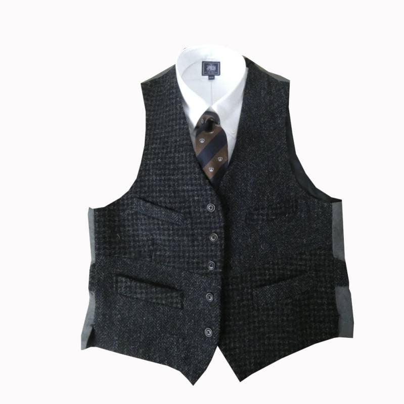 人気 MALE&Co. × HARRIS TWEED ウール ベスト クラシック ハリスツイード ベスト ジレ メンズ 秋冬 オックスフォード