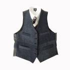 ハリスツイード ベスト ジレ メンズ 秋冬 オックスフォードクラシック (OXFORD CLASSIC) クレイジーパターン ネイビー 1285 S