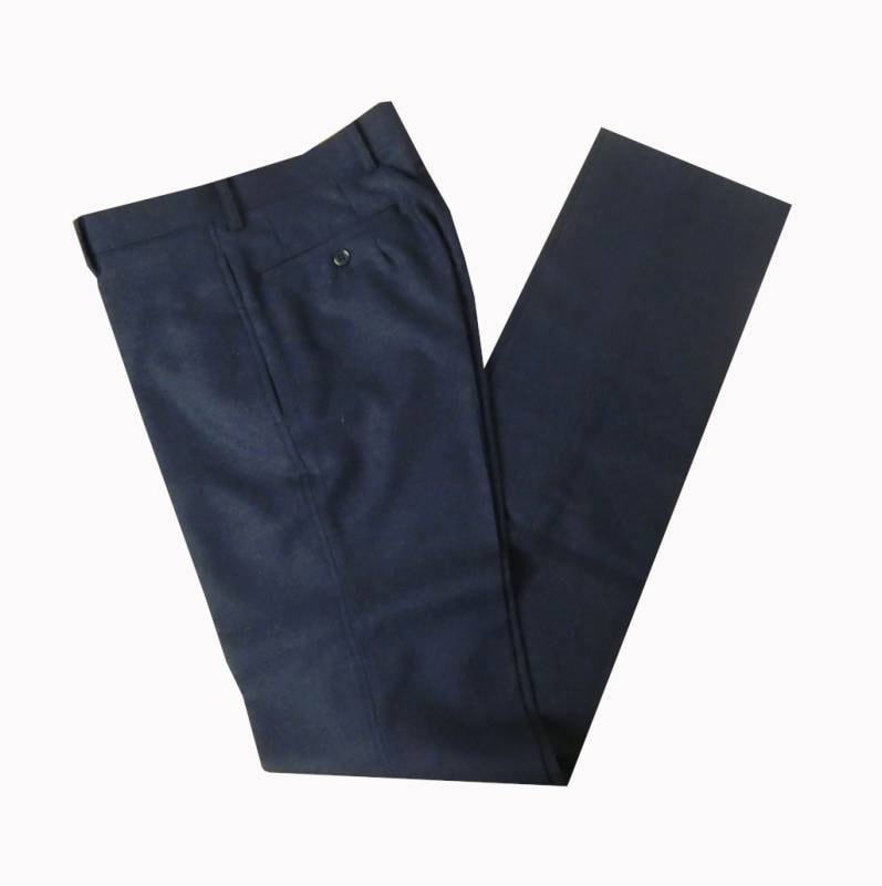 スラックス メンズ 秋冬 ノータック パンツ ストレッチ ウール混 ハイバセロン(HAI-VASERON) ネイビー 紺 9013 76cm