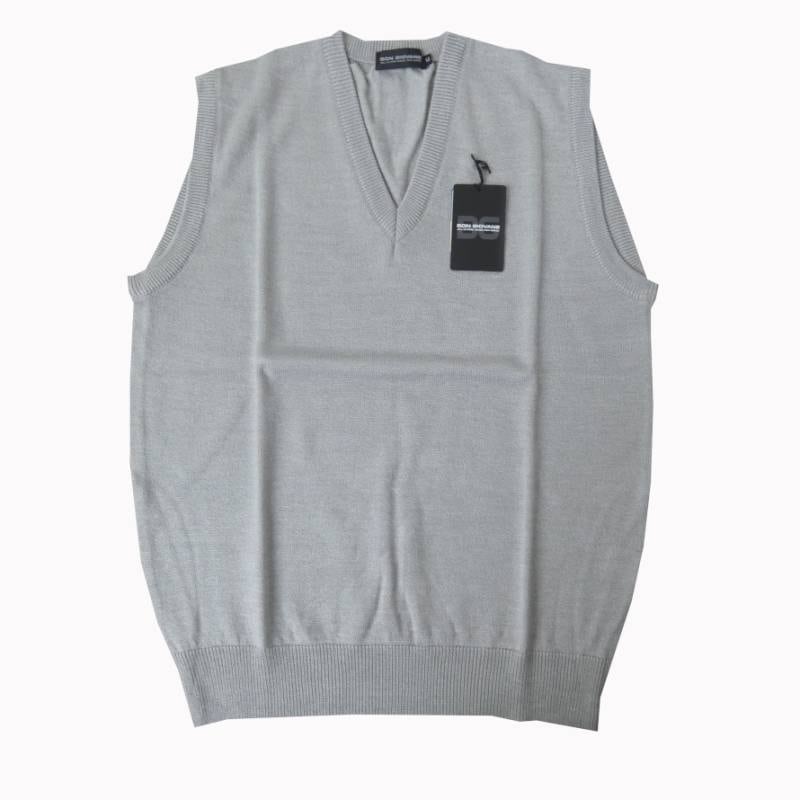 BON GIOVANE（ボンジョバネ）のVネック ニットベスト ライトグレー 0112　L