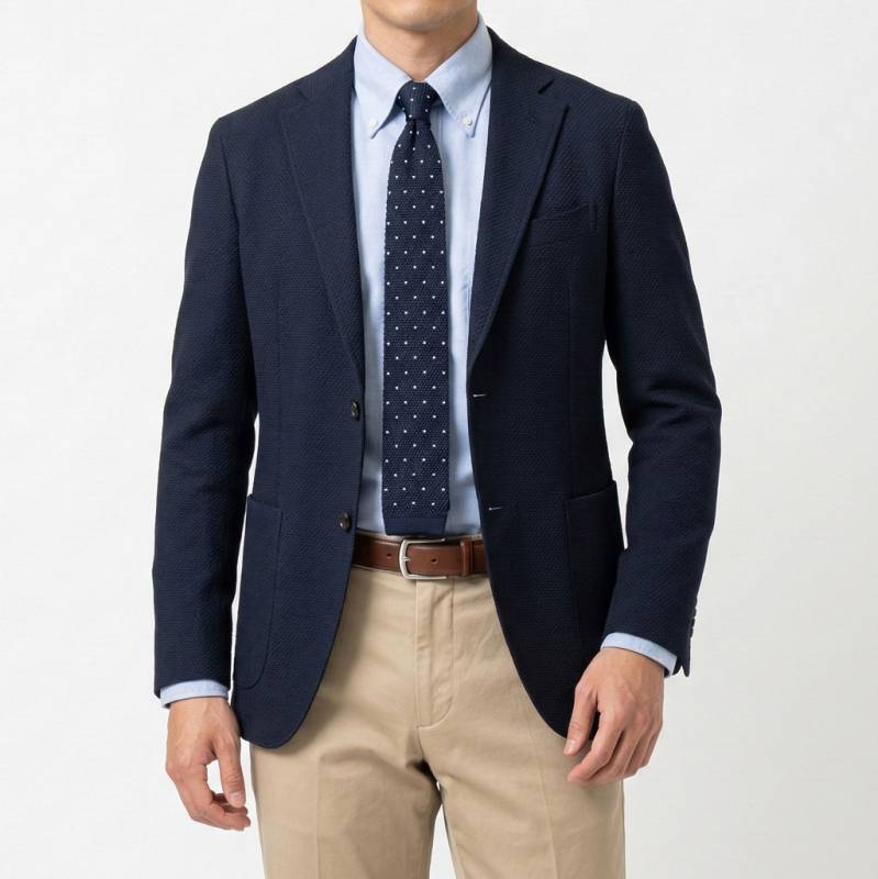 ジェイプレス (J.PRESS) ジャケット メンズ  春夏秋 リラックス ニットジャケット ネイビー 0075  M XL