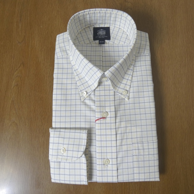J.PRESS(ジェイプレス) ボタンダウンシャツ メンズ長袖シャツ ピンオックス チェック  4340（衿37cm-裄丈82cm）（衿41cm-裄丈85cm）（衿43cm-裄丈86cm）