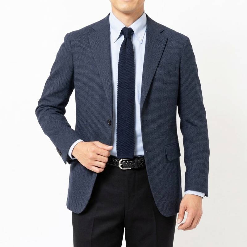 ジェイプレス (J.PRESS) ウォッシャブル ジャケット メンズ 春夏 2つボタントラベラーズ シアサッカージャケット ネイビー 紺 0875  M XL