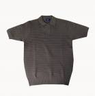 G-stage ブリスター半袖 スキッパー ポロシャツ サマーニット ダークブラウン 4007　L（48）