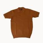 ジーステージ(G-stage) ブリスター半袖 スキッパー ポロシャツ サマーニット ブリック 4014　M（46）|Tシャツ・ポロシャツ|Tシャツ・カットソー