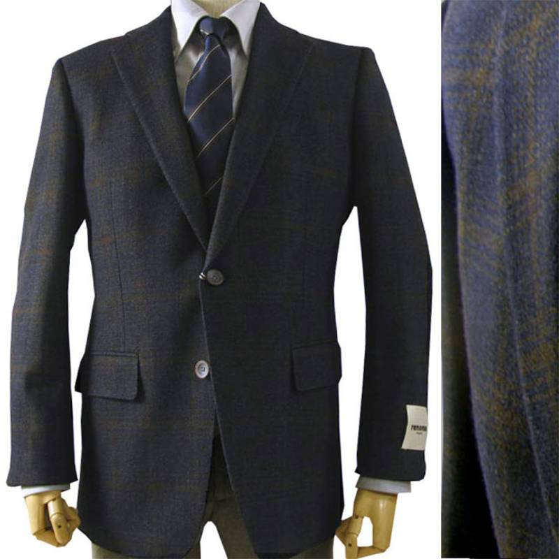 レノマ パリス(renoma PARIS) ジャケット メンズ 秋冬春 2つボタン ネイビー チェック 紺 1188 A4