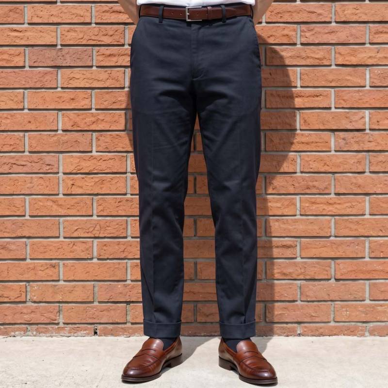 スラックス メンズ 春夏 コットンパンツ ノータック オックスフォードクラシック プレミアムライン (OXFORD CLASSIC PremiumLine) ネイビー 紺 1588 78cm 80cm 86cm 90cm 92cm 100cm