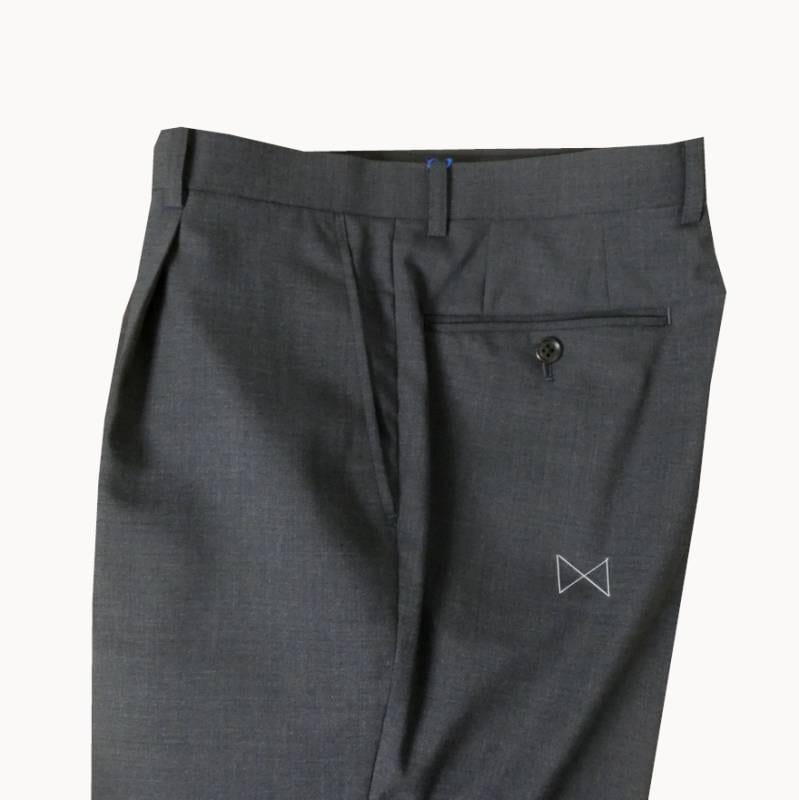 スラックス メンズ 春夏秋 ワンタック パンツ 無地 ウール混 オックスフォードクラシック (OXFORD CLASSIC) チャコールグレー 5418  86cm