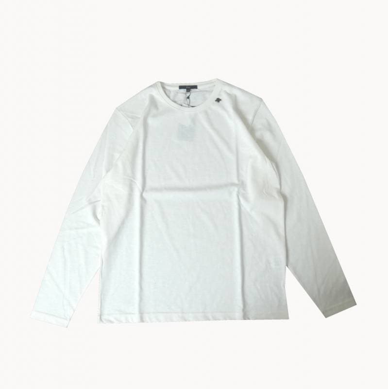 PROJECT G/R ホワイト 長袖カットソー G-stageスラブ プレーディング ロングスリーブ Tシャツ クルーネック