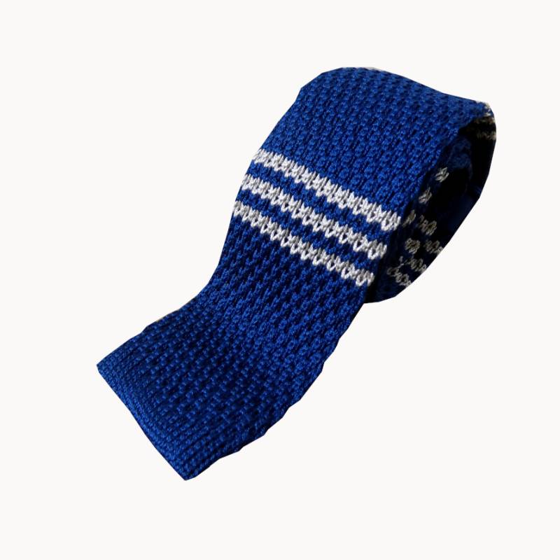 ニットタイ メンズ カジュアル ギフト 人気 おしゃれ トラペゾイドコレクション(Trapezoid collection) ボーダー シルク ブルー×ベージュ T06