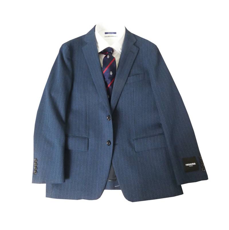 レノマ パリス(renoma PARIS) アンコンジャケット メンズ 春夏 2つボタン ヘリンボーン ブルー ネイビー 1188 AB5