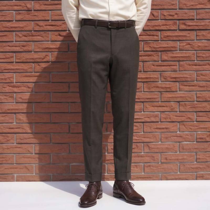 スラックス メンズ 秋冬春 ワンタック パンツ カノニコ(CANONICO)生地 ウール100% スーパー120s オックスフォードクラシック(OXFORD CLASSIC) チェスナットブラウン 4958 82cm 84cm 86cm 88cm