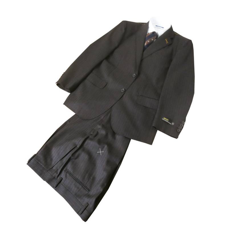 スーツ メンズ 秋冬春 シングルスーツ 2つボタン ミユキ(MIYUKI) 御幸 ビジネススーツ ストライプ ダークブラウン 0233 BB5