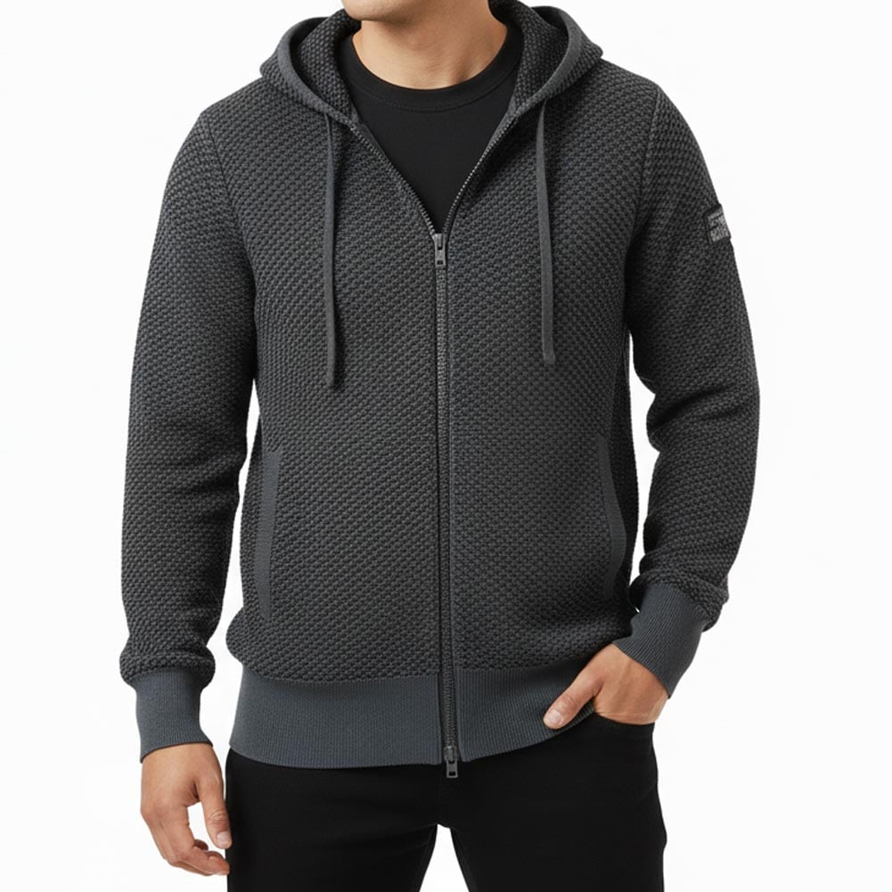 G-stage ハニカム編み サマーニット ジャージパーカー チャコールグレー 0404 46(M)  50(XL)