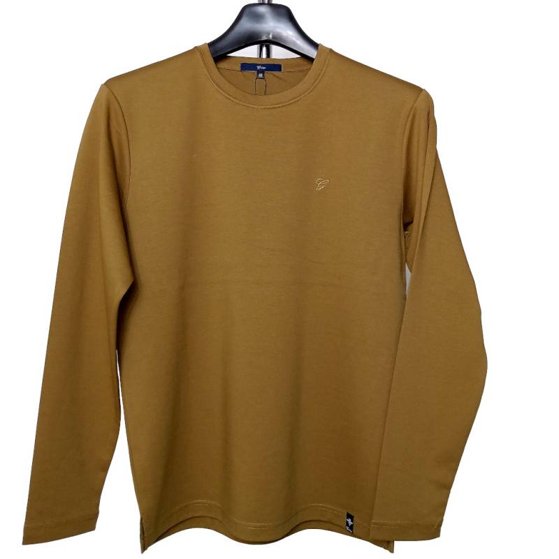 ジーステージ(G-stage) 接触冷感 シルケット加工 クルーネック 長袖 ストレッチ Tシャツ カーキブラウン 0307 46(M) 50(XL)