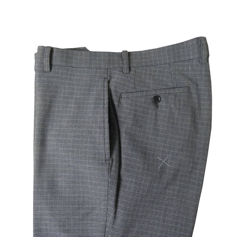 スラックス メンズ 秋冬春 ノータック パンツ ストレッチ ガンクラブチェック ハイバセロン (HAI-VASERON) チャコールグレー 7023 82cm 85cm 88cm 94cm