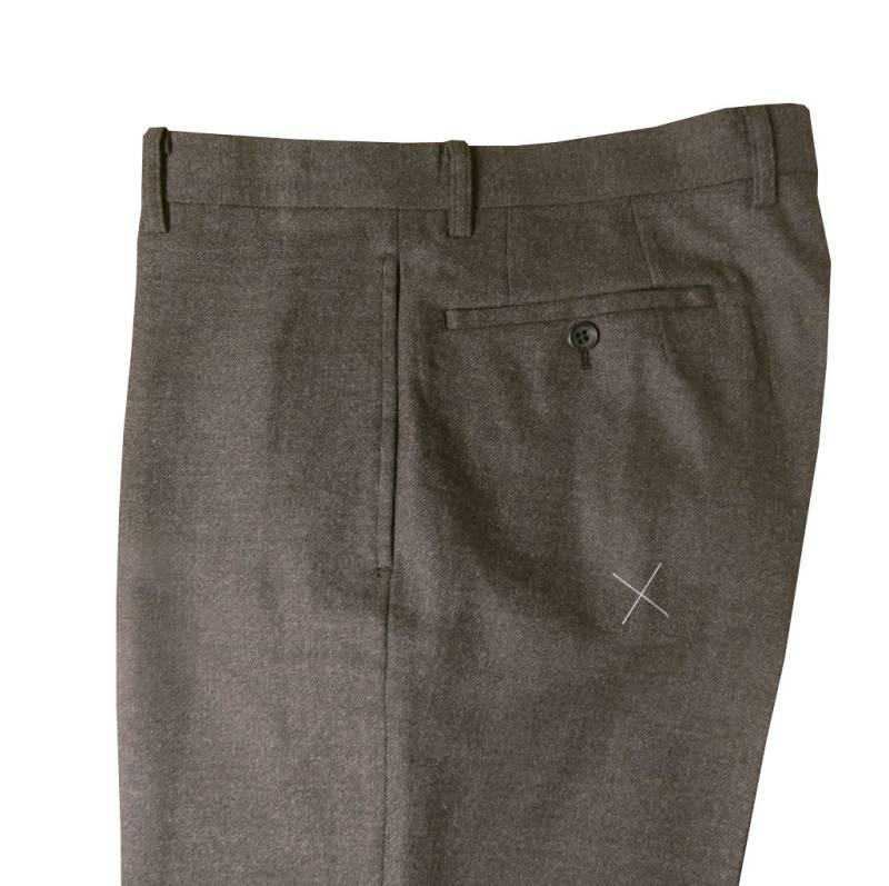 スラックス メンズ 秋冬春 ノータック パンツ ウール混 ハイバセロン (HAI-VASERON) ダークブラウン 7543 82cm 85cm 88cm 91cm 97cm