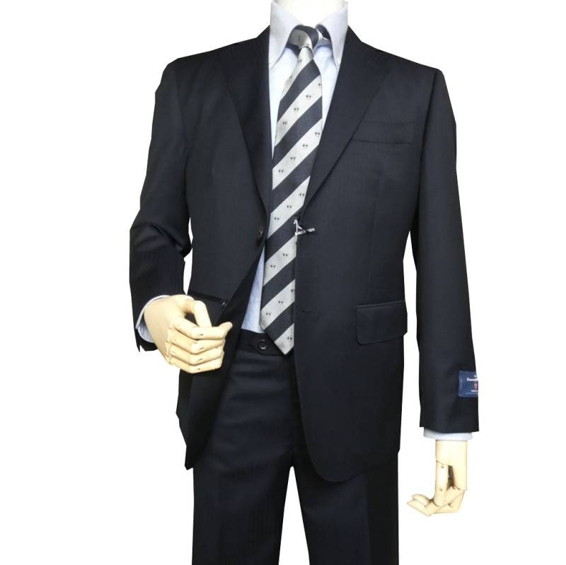 エルメネジルド ゼニア(Ermenegildo Zegna) スーツ 秋冬春 メンズ シングルスーツ 2つボタン ビジネススーツ ネイビー シャドーストライプ 紺 3388 AB4 AB8 BB5 BB7