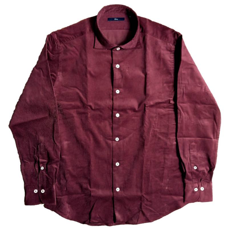 ジーステージ(G-stage) コーデュロイ カッタウェイ 長袖 シャツ 赤 ワインレッド  レッド 0213  46(M)  50(XL)