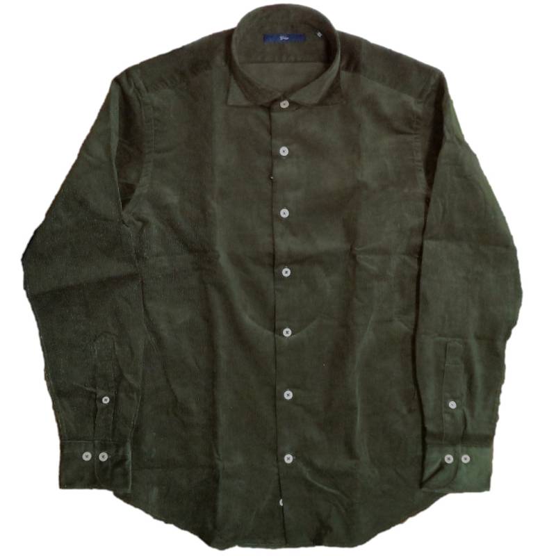 ジーステージ(G-stage) コーデュロイ カッタウェイ 長袖 シャツ カーキ グリーン 0216 46(M) 48(L) 50(XL)