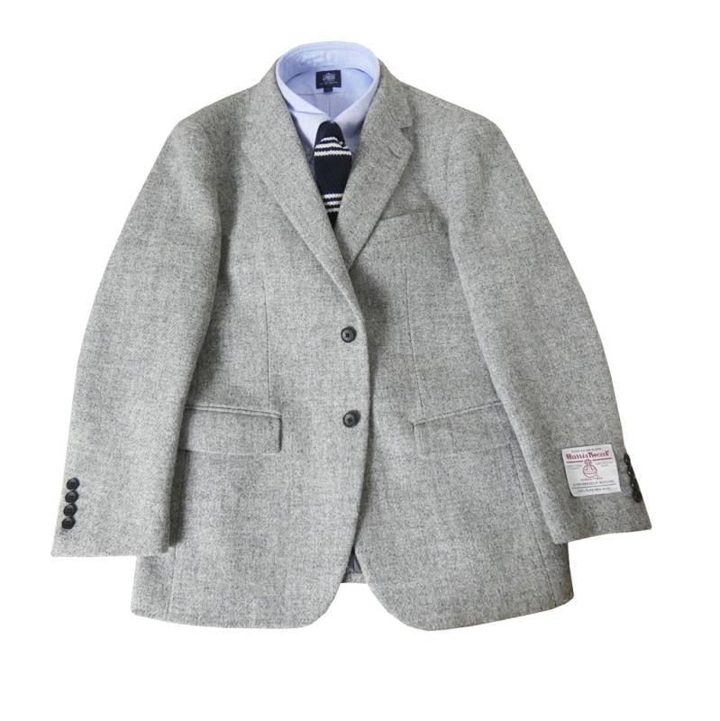 ハリスツイード ジャケット メンズ 秋冬 2つボタン オックスフォード