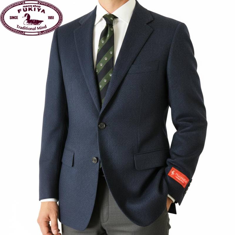 ジャケット メンズ 秋冬春 カシミヤブレンド 2つボタン ピアチェンツァ (PIACENZA) ネイビー 2188 A4 A7