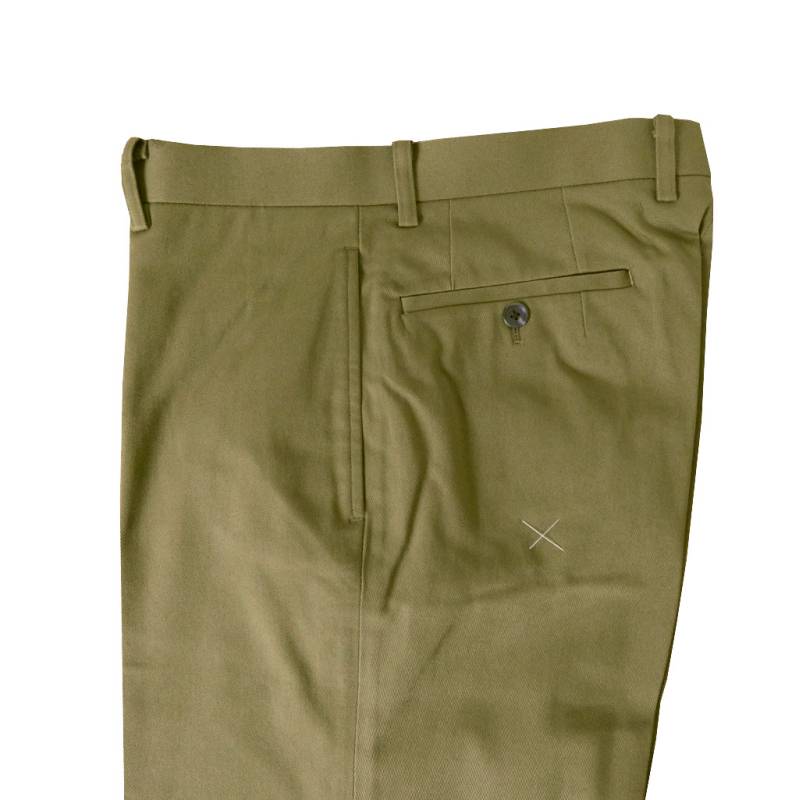 スラックス メンズ 春夏 ノータック パンツ コットンパンツ コーデュラ (CORDURA)生地 ハイバセロン (HAI-VASERON) カーキ系 5043 79cm 82cm 85cm 88cm 91cm 94cm 97cm