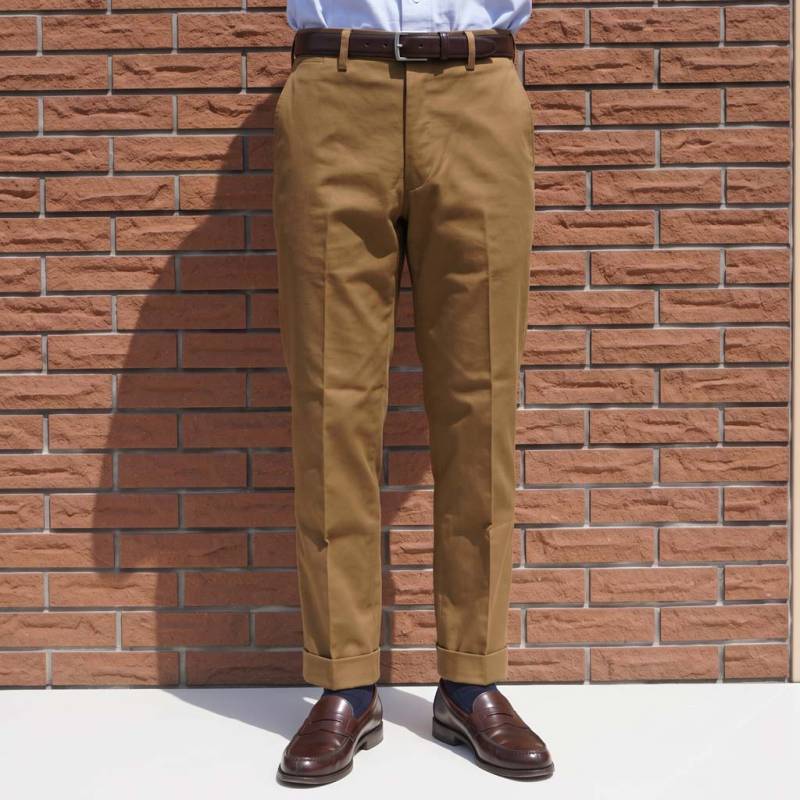 スラックス メンズ ノータック パンツ コットンパンツ ハイバセロン (HAI-VASERON) ブラウン 5234 79cm 82cm 85cm 88cm 91cm 94cm