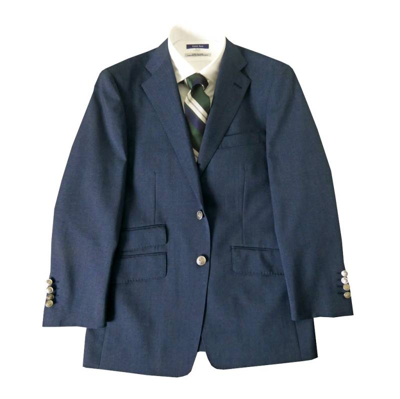 ブレザー ジャケット メンズ 春夏 3つボタン 銀ボタン COOLMAX オックスフォードクラシック(OXFORD CLASSIC) 段返り三つボタン チェンジポケット付き プルシアンブルー 0285  A4 A5 A6 A7 AB3 AB4 AB5 AB6 AB7 AB8 BB3 BB4 BB5 BB6 BB7 BB8