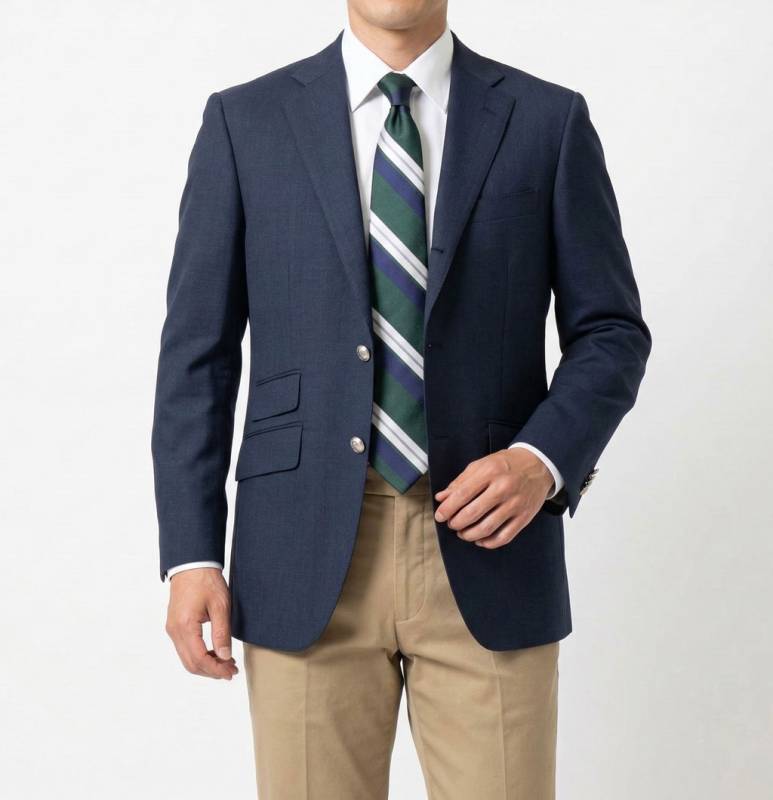 ブレザー ジャケット メンズ 春夏 3つボタン 銀ボタン COOLMAX オックスフォードクラシック(OXFORD CLASSIC) 段返り三つボタン チェンジポケット付き プルシアンブルー 0285  A4 A5 A6 A7 AB3 AB4 AB5 AB6 AB7 AB8 BB3 BB4 BB5 BB6 BB7