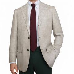 ジャケット メンズ 春夏 麻100% オックスフォードクラシック プレミアムライン (OXFORD CLASSIC PremiumLine) 段返り三つボタン ヘザーアイボリー 0352　ASS  A