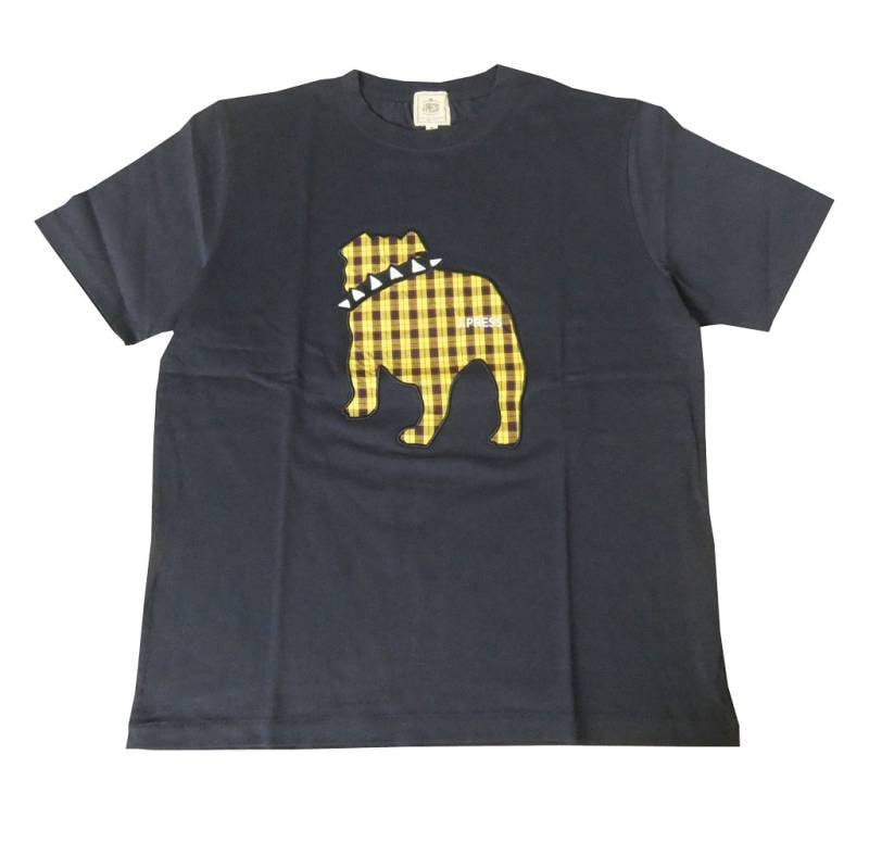 ジェイプレス (J.PRESS) メンズ ファブリック ワッペン バックブル 半袖 Tシャツ ネイビー 6075  M  L