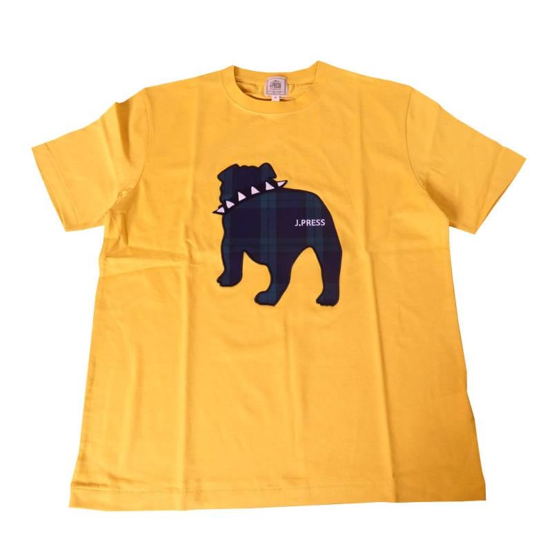 ジェイプレス (J.PRESS) メンズ ファブリック ワッペン バックブル 半袖 Tシャツ イエロー 6040  M 