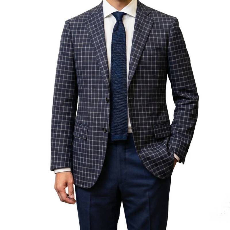 【お取り寄せ商品】 ダディコスタ(Dady Costa) 2つボタン ジャケット メンズ 春夏秋  ネイビー ミニチェック 3813    BB5 BB6