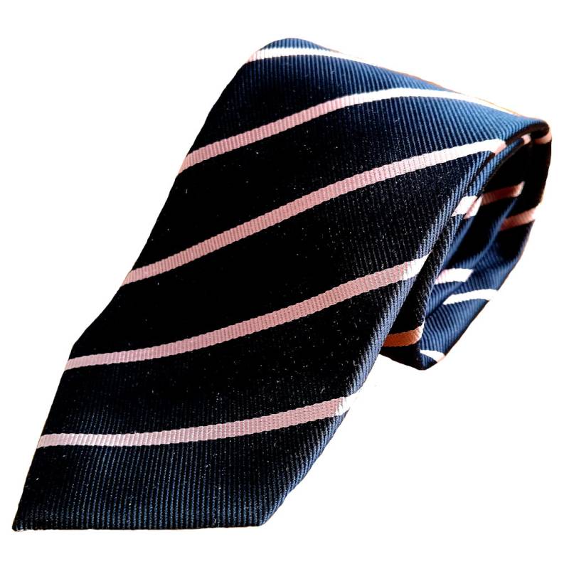 ケントアベニュー(Kent Ave) レジメンタルタイ ネクタイ メンズ ビジネス おしゃれ ギフト 人気 シルク100％ ピンク×ネイビー ktr2