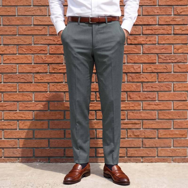 スラックス メンズ 春夏 ウォッシャブル パンツ ノータック ウール混 フィッチェ(FICCE) ミディアムグレー 0018 79cm 85cm 88cm 91cm 97cm