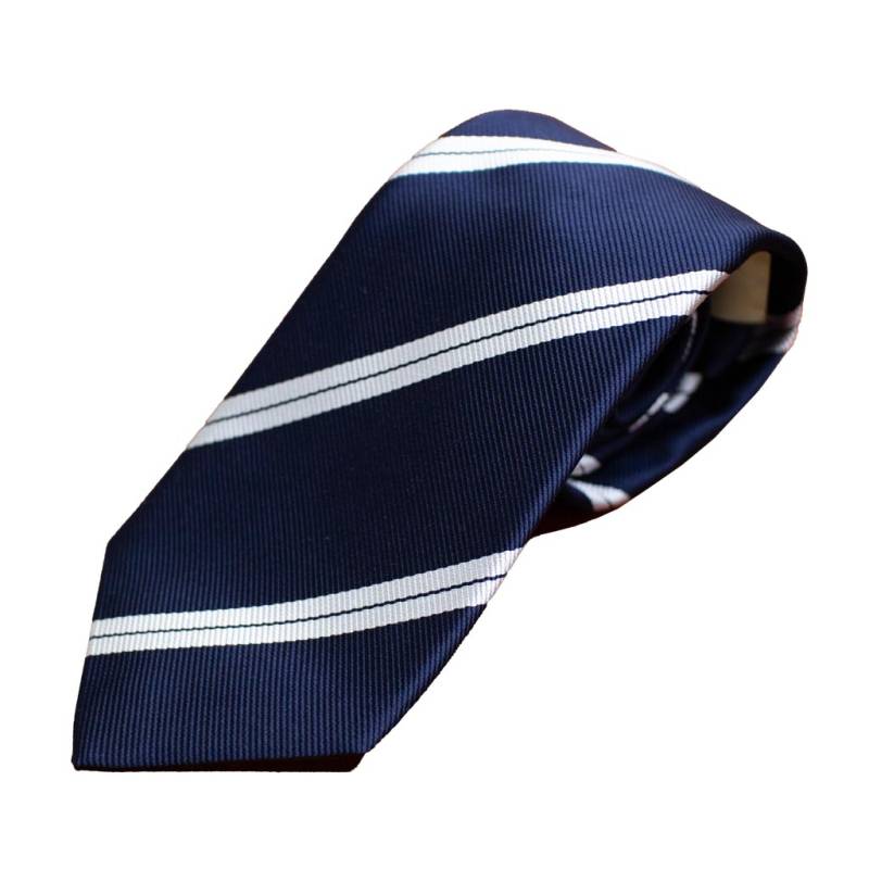 ネクタイ レジメンタル メンズ ビジネス おしゃれ ギフト 人気 マークス(MARKS) シルク100% ストライプ 細シルバー×紺 mt0075